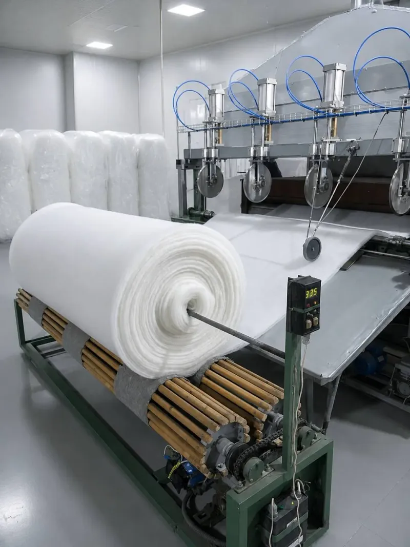Production workshop of eco-friendly nonwoven materials and fillers